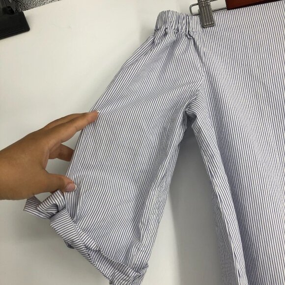 Aritzia Babaton Malik off the shoulder blouse, blue & white stripes 100% cotton - Picture 11 of 16